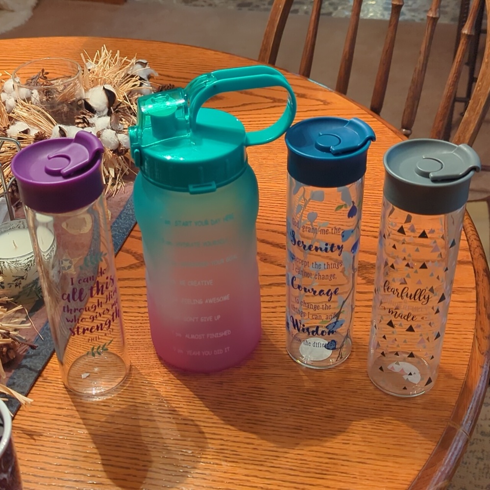 Glass and Plastic water bottles- 12 oz to 50oz